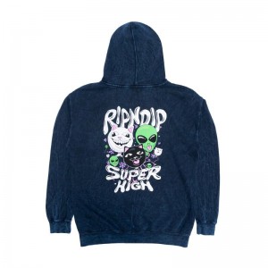 Bluza z Kapturem Ripndip Super High Granatowe Niebieskie | PLE3156B