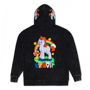 Bluza z Kapturem Ripndip Taste The Rainbow Czarne Niebieskie | PLQ3136M