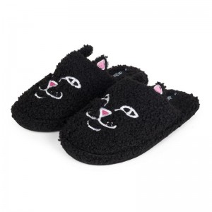 Kapcie Ripndip Jerm Face Fuzzy House Czarne | PLI2619L