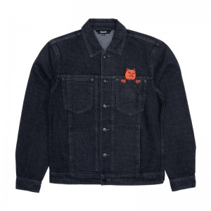 Kurtki Ripndip Devils Robocze Denim Czarne Niebieskie | PLJ3099P