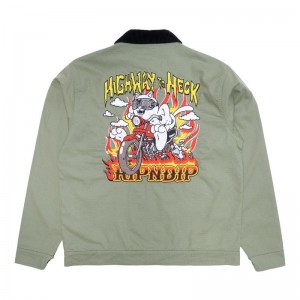 Kurtki Ripndip Highway To Heck Robocze Zielone | PLM3108Q
