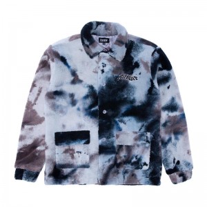 Kurtki Ripndip Warped Tie Dye Sherpa Granatowe Fioletowe | PLO3117K