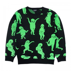 Swetry Ripndip Alien Dance Party Knit Czarne | PLQ2754M
