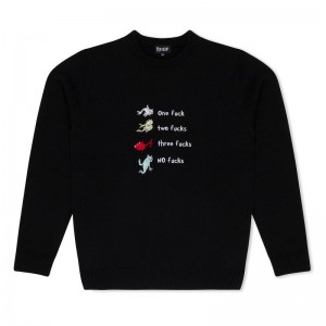 Swetry Ripndip Down By The Seashore Knit Czarne | PLL2746I